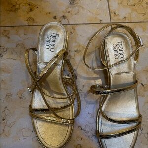 Franco Sarto Gold Strappy Sandals